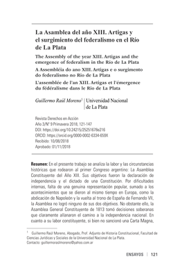 La Asamblea Del Año XIII. Artigas Y El Surgimien to Del Federalismo En El