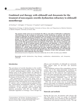 Combined Oral Therapy with Sildenafil and Doxazosin for the Treament Of