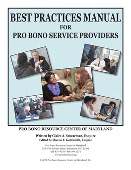 Best Practices Manual for Pro Bono Service Providers