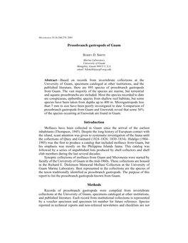 Prosobranch Gastropods of Guam