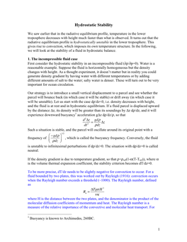 Hydrostatic Stability