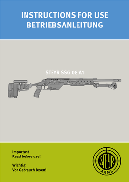 Instructions for Use Betriebsanleitung