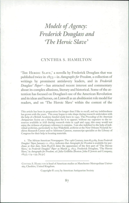 Frederick Douglass and 'The Heroic Slave^