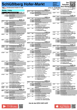 Schlüßlberg Hofer-Markt Départ Fahrplan Departure Fürs Handy Kundencenter 0732/66 10 10 66 Gültig Ab: 15.02.2016 SEITE:1 3 3 13.49 S 652 13.57 St.Georgen B.Griesk