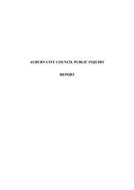 Auburn City Council Public Inquiry Report