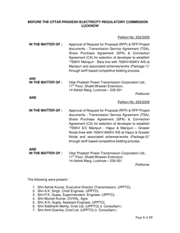Page 1 of 13 BEFORE the UTTAR PRADESH ELECTRICITY