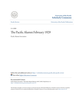 The Pacific Alumni February 1929