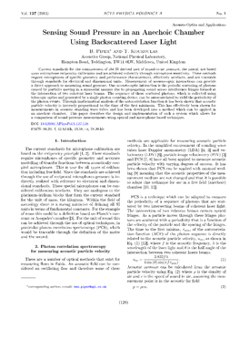 Sensing Sound Pressure in an Anechoic Chamber Using Backscattered Laser Light B