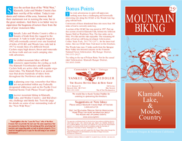 Mountain Biking in Klamath, Assisting in Sponsoring This Brochure