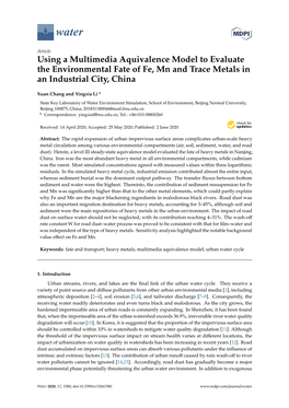 Using a Multimedia Aquivalence Model to Evaluate the Environmental Fate of Fe, Mn and Trace Metals in an Industrial City, China