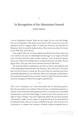 In Recognition of the Abyssinian General Robbie Shilliam