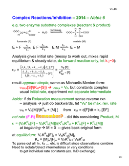 Competitive Inhibition, S and I Bind to the Same Site K E + S ES 2 E + P K-2 K E + I 3 EI K-3