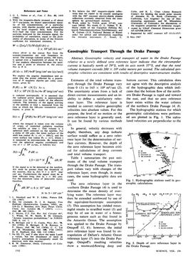 Geostrophic Transport Through the Drake Passage Sounder-Transmitter Per Unit Frequency In- Terval