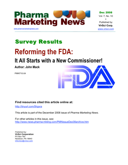 Reforming the FDA