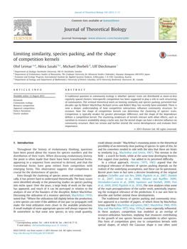 Limiting Similarity, Species Packing, and the Shape of Competition Kernels