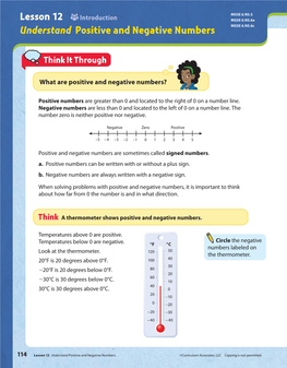 Understand Positive and Negative Numbers MGSE 6.NS.6C