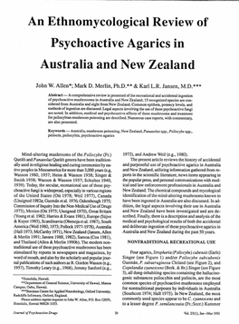 An Ethnomycological Review of Psychoactive Agarics in Australia and New Zealand