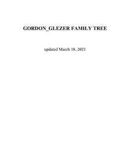 Glezer/Glasser Family Tree