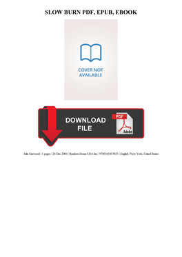 {PDF} Slow Burn Ebook, Epub