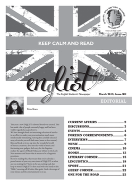 Keep Calm and Read Editorial