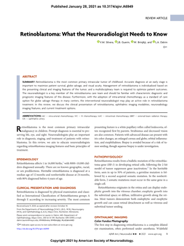 Retinoblastoma: What the Neuroradiologist Needs to Know