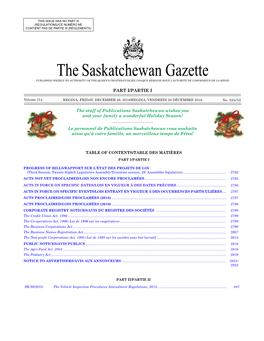 Gazette Part I, December 28, 2018