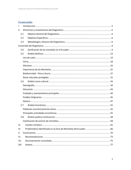 Diagnóstico De Montañas De La República Del Ecuador