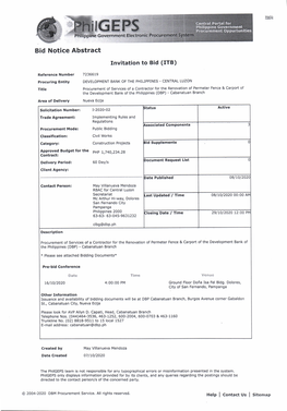 Phiigeps Bid Notice