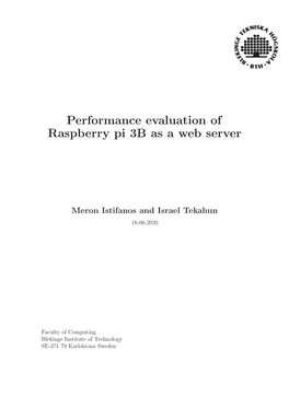 Performance Evaluation of Raspberry Pi 3B As a Web Server