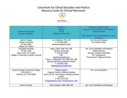 Consortium for Clinical Education and Practice Resource Guide for Clinical Placements