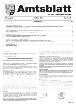 Amtsblatt Amtsblattfür Den Landkreis Stendal Vom 11