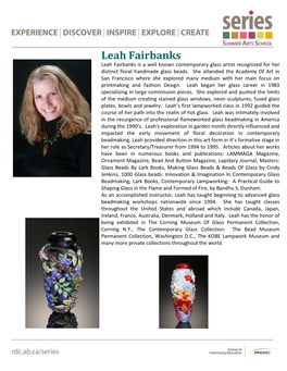 Leah Fairbanks Leah Fairbanks Is a Well Known Contemporary Glass Artist Recognized for Her Distinct Floral Handmade Glass Beads