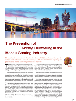 The Prevention of Money Laundering in the Macau Gaming Industry