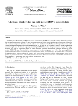 Chemical Markers for Sea Salt in IMPROVE Aerosol Data