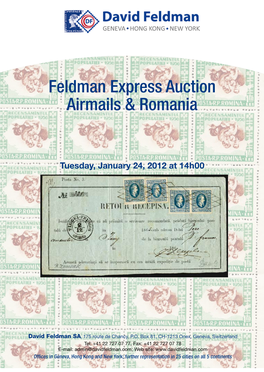 Feldman Express Auction Airmails & Romania