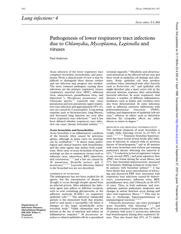 Lung Infections C 4 Pathogenesis of Lower Respiratory Tract