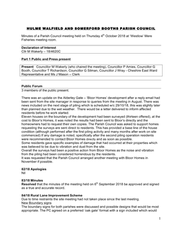 Hulme Walfield and Somerford Booths Parish Council