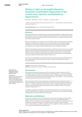 Shining a Light on Overnight Education: Hospitalist and Resident Impressions of the Current State, Barriers, and Methods for Improvement