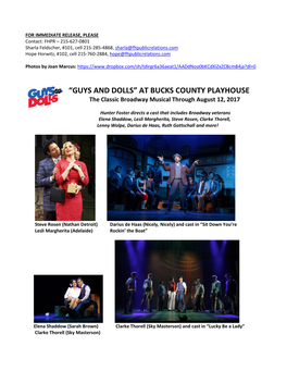 AT BUCKS COUNTY PLAYHOUSE the Classic Broadway Musical Through August 12, 2017