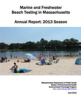 Marine and Freshwater Beach Testing in Massachusetts Annual Report