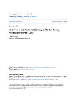 Skein Theory and Algebraic Geometry for the Two-Variable Kauffman Invariant of Links