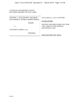 Bret S. Jones, Et Al. V. Antonio M. Perez, Et Al. 12-CV-01073-Second