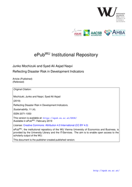 Reflecting Disaster Risk in Development Indicators