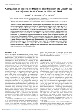 Comparison of the Sea-Ice Thickness Distribution in the Lincoln Sea and Adjacent Arctic Ocean in 2004 and 2005