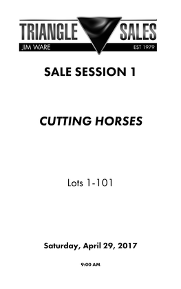 Sale Session 1 Cutting Horses