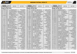 Weekend Football Results Weekend Football