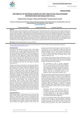 The Impact of Western Powers on the Conflictual Relationship Between Iran and Iraq (1980-2016)