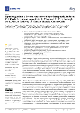 Piperlongumine, a Potent Anticancer Phytotherapeutic, Induces Cell