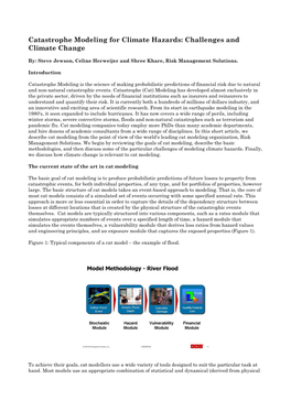 Catastrophe Modeling for Climate Hazards: Challenges and Climate Change