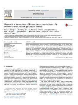 Nanoparticle Formulations of Histone Deacetylase Inhibitors for Effective Chemoradiotherapy in Solid Tumors